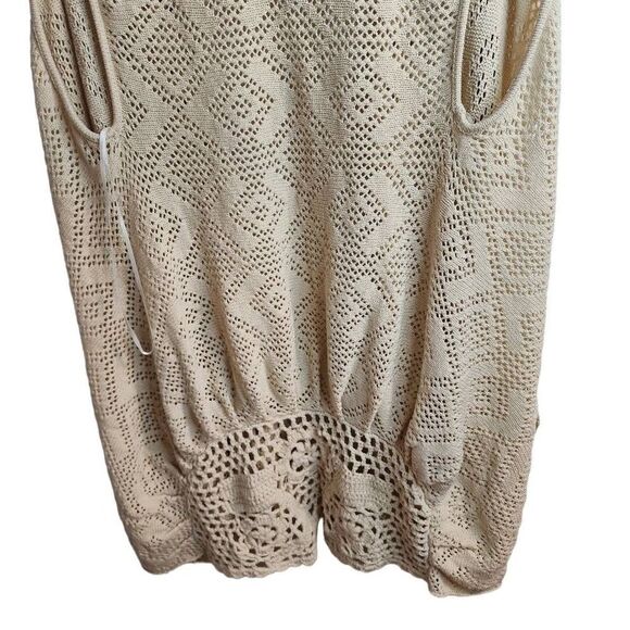 Rebecca Elliot NWOT Crochet Lace Cream Sleeveless Boho Cardigan Perfect Fall Lay - Picture 9 of 12